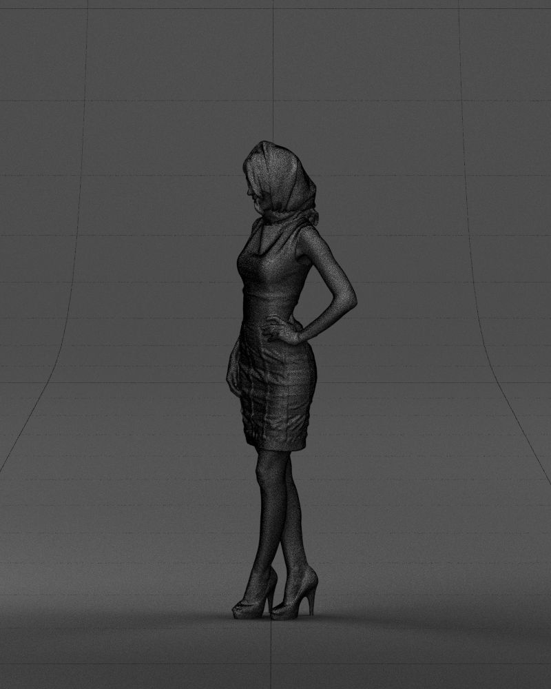 Blue headscarf woman 0426 3D Print ready 3D print model_32