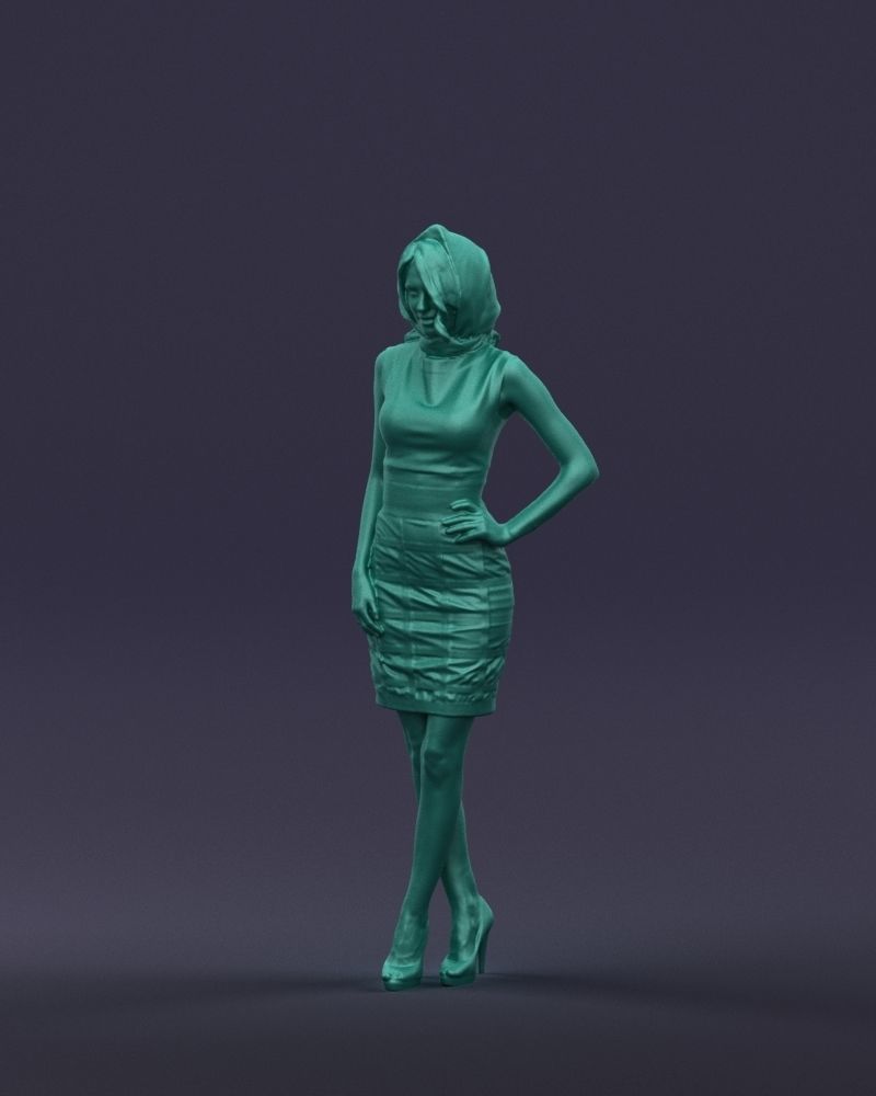 Blue headscarf woman 0426 3D Print ready 3D print model_34