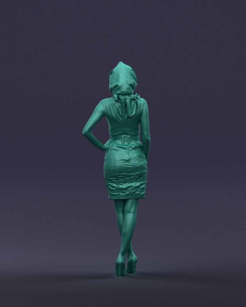 Blue headscarf woman 0426 3D Print ready 3D print model_19