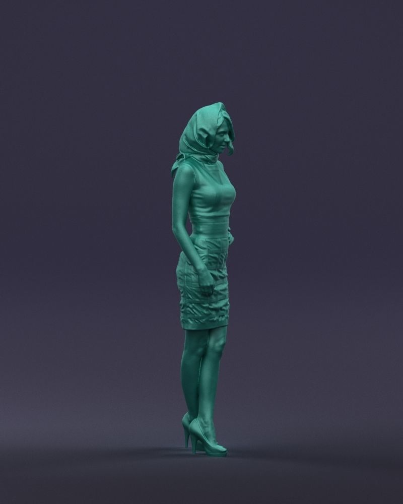 Blue headscarf woman 0426 3D Print ready 3D print model_7