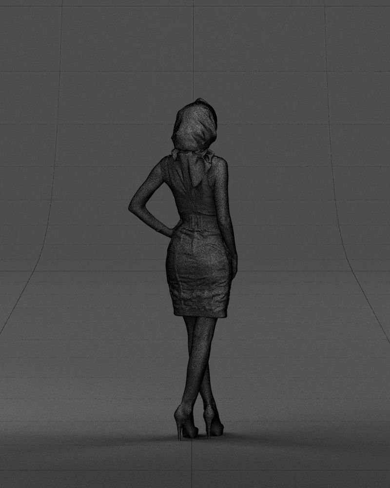 Blue headscarf woman 0426 3D Print ready 3D print model_17