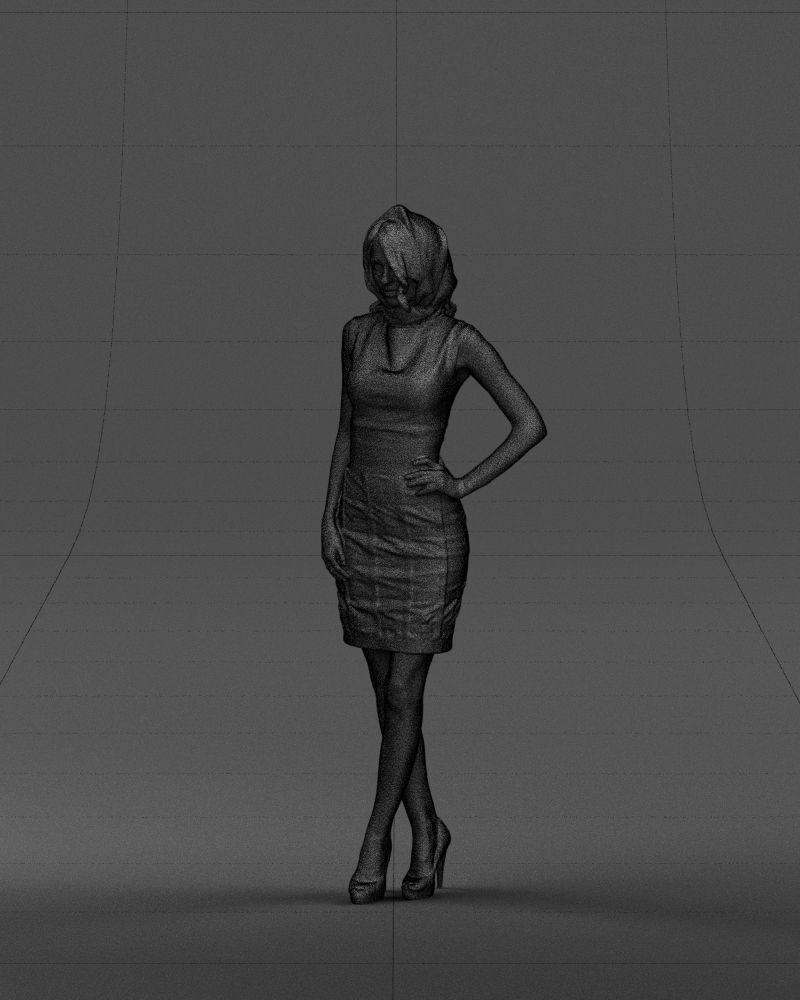 Blue headscarf woman 0426 3D Print ready 3D print model_35