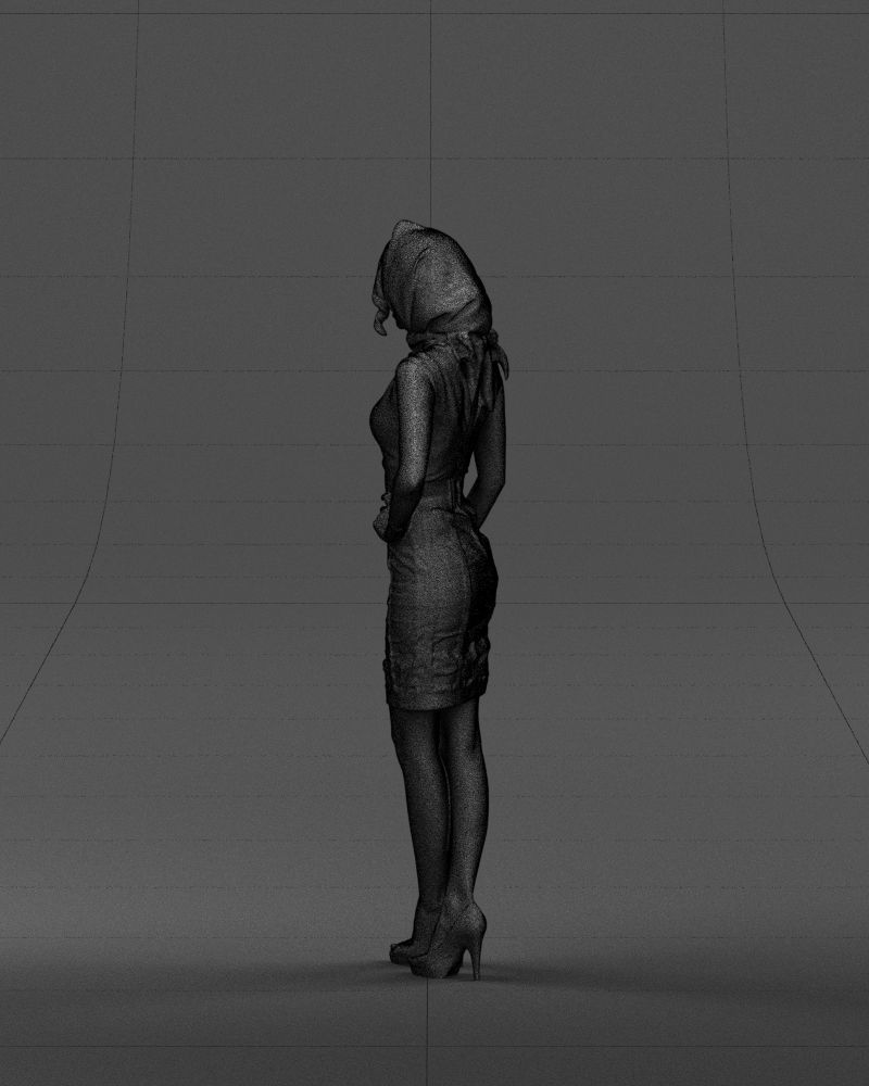 Blue headscarf woman 0426 3D Print ready 3D print model_26