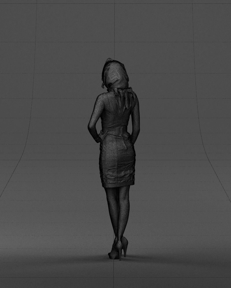 Blue headscarf woman 0426 3D Print ready 3D print model_23