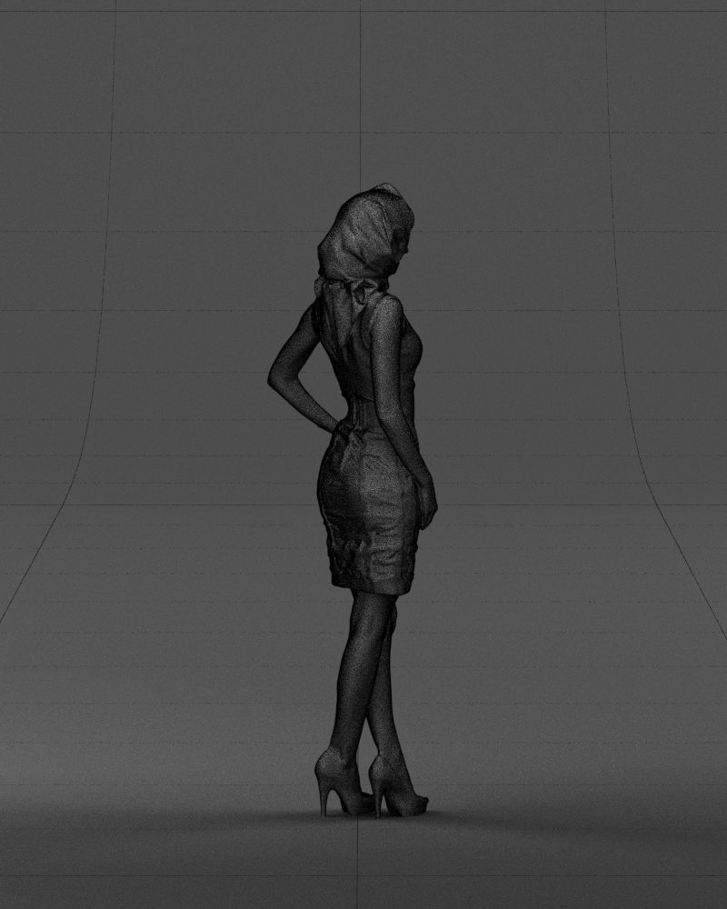 Blue headscarf woman 0426 3D Print ready 3D print model_14