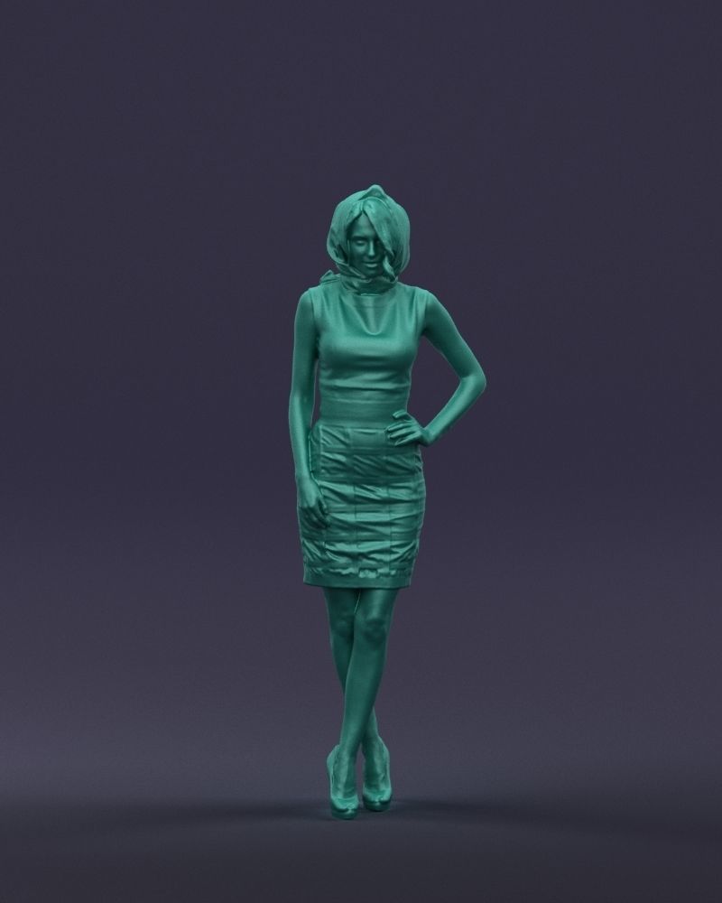 Blue headscarf woman 0426 3D Print ready 3D print model_37
