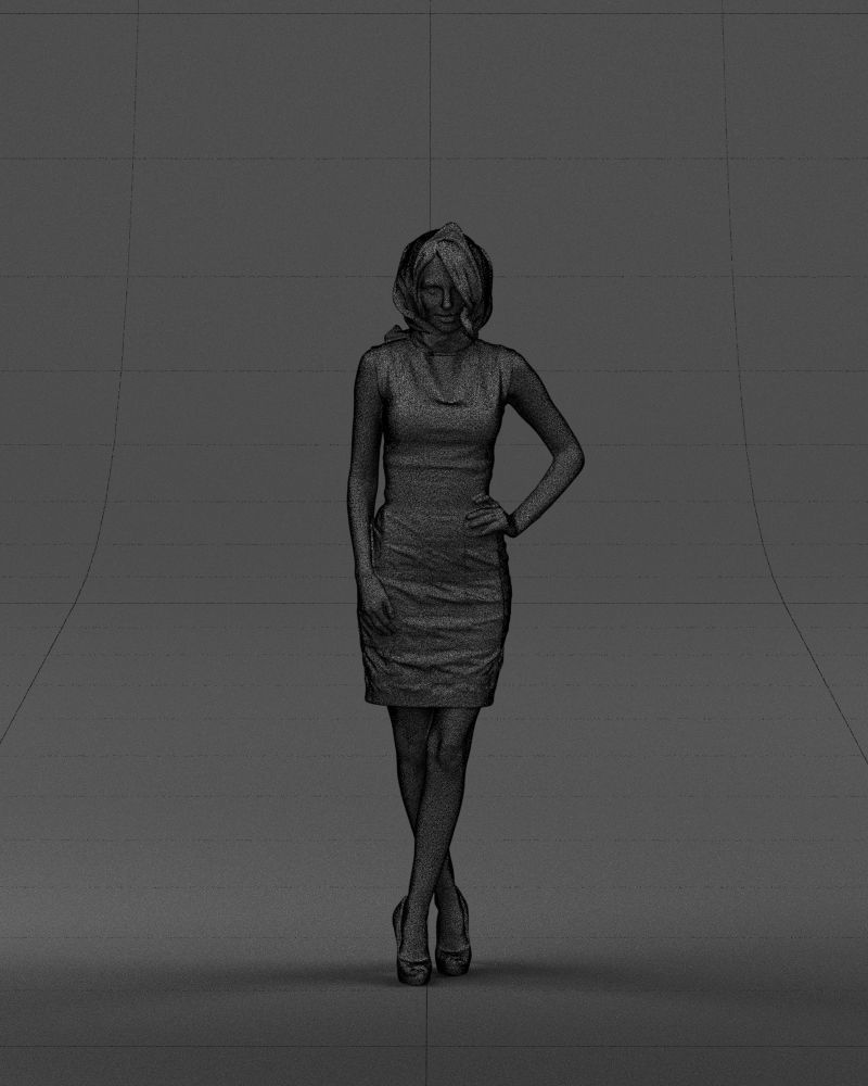 Blue headscarf woman 0426 3D Print ready 3D print model_38