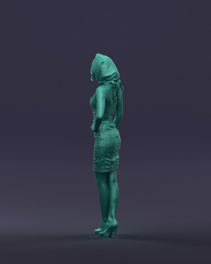 Blue headscarf woman 0426 3D Print ready 3D print model_25