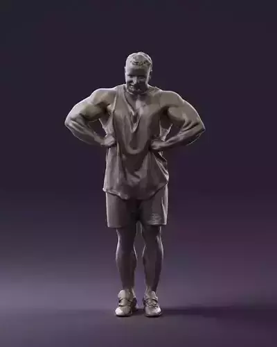 Bodybuilder in green shirt 0783 3D Print Ready 3D print model