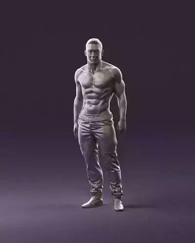 Bodybuilder topless 0962 3D Print Ready