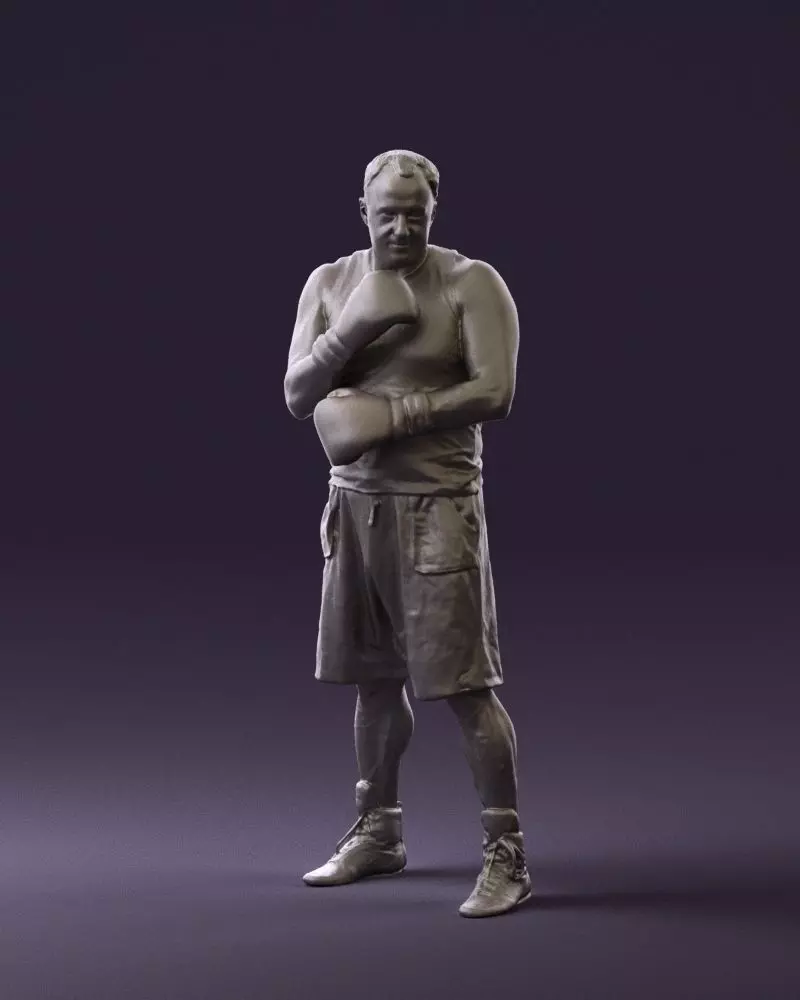 002171 Boxer gray sportswear 0781 STL Miniature 3D print model