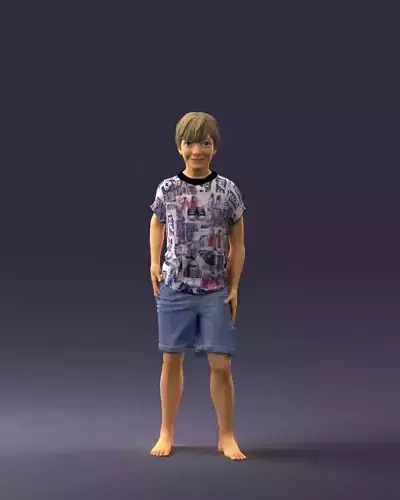 Boy  in pose 0243 3D model