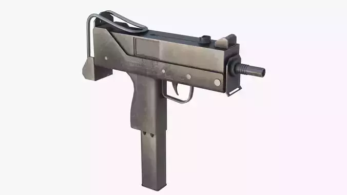MAC-10 gun Low-poly 3D model