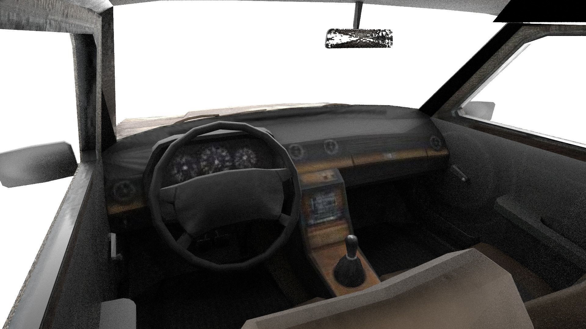 pick up gun truck Low-poly 3D model_8