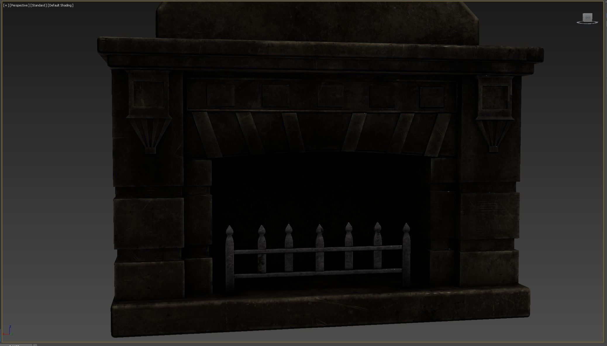 Medieval Fireplace Low-poly 3D model_8