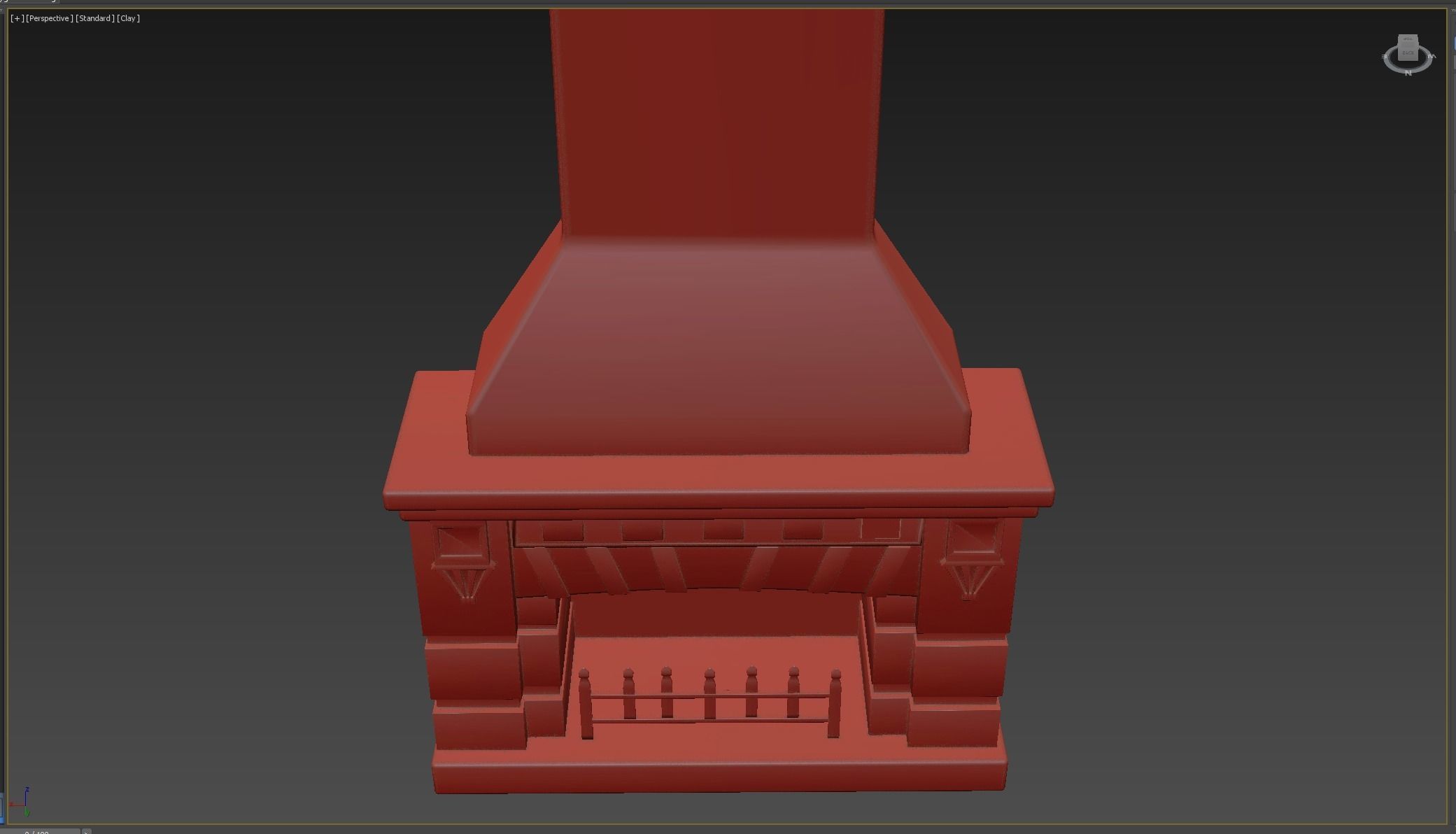 Medieval Fireplace Low-poly 3D model_6