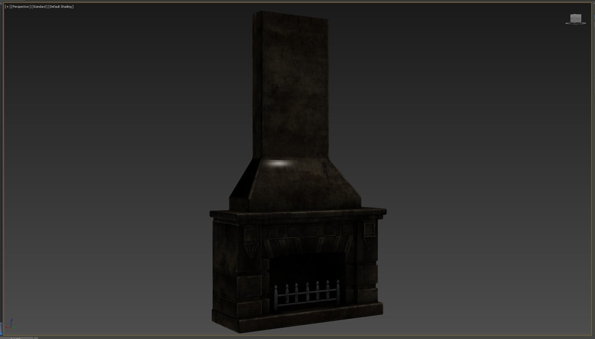 Medieval Fireplace Low-poly 3D model_7