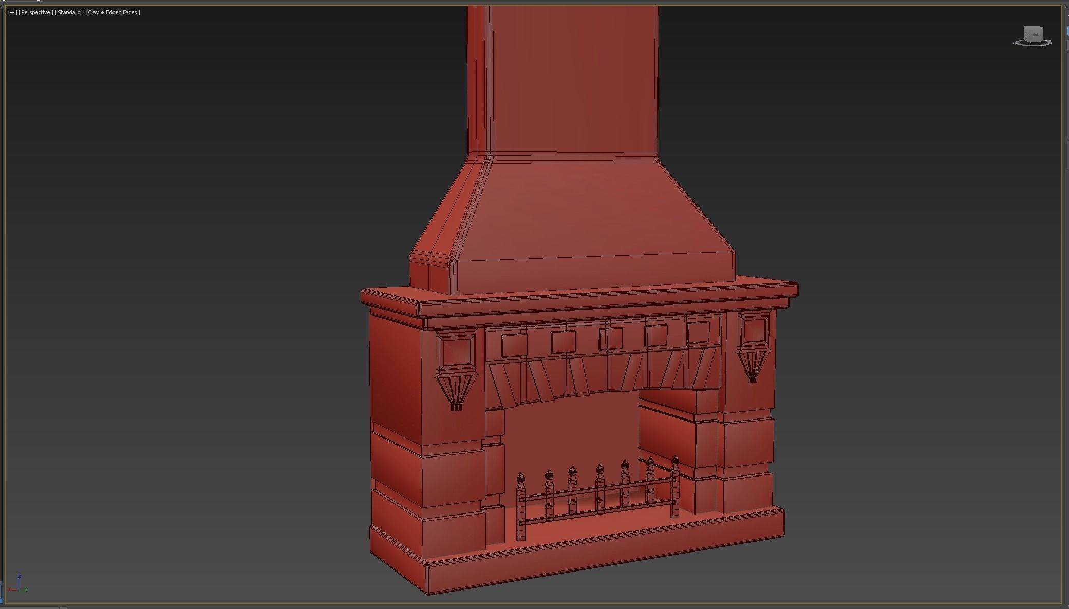 Medieval Fireplace Low-poly 3D model_5