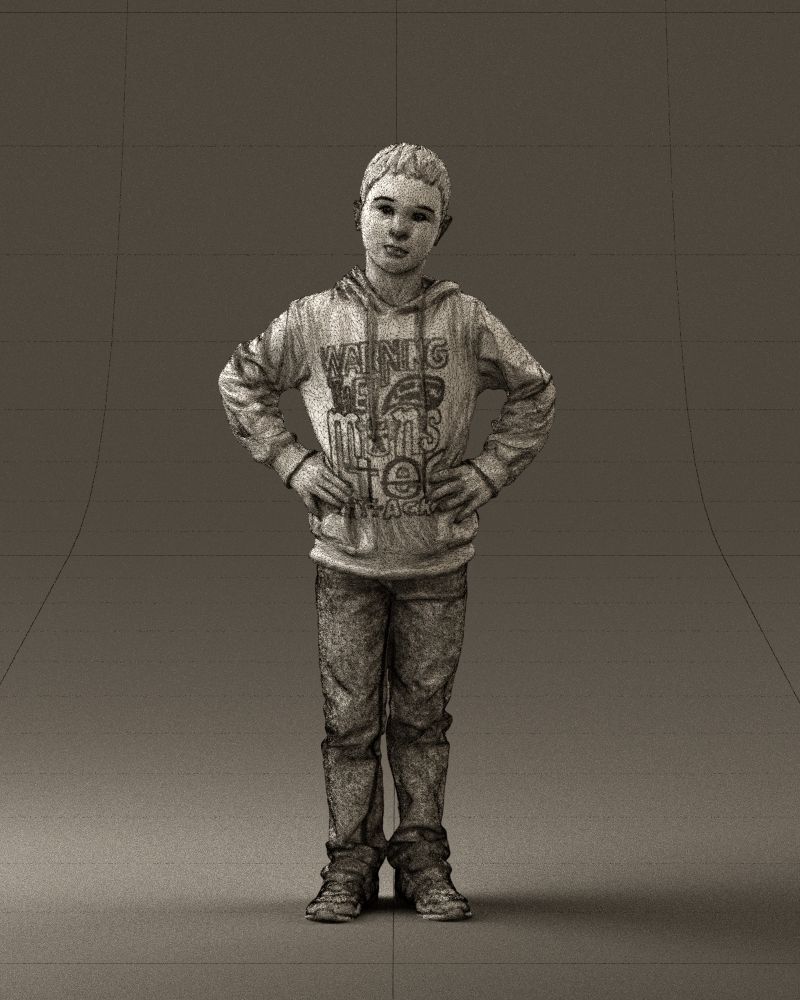 Boy in blue hoodie jeans 0440 3D Print Ready 3D print model_32