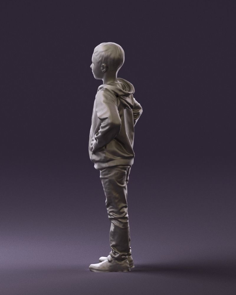 Boy in blue hoodie jeans 0440 3D Print Ready 3D print model_22