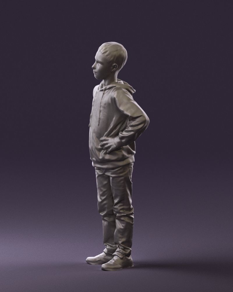Boy in blue hoodie jeans 0440 3D Print Ready 3D print model_25