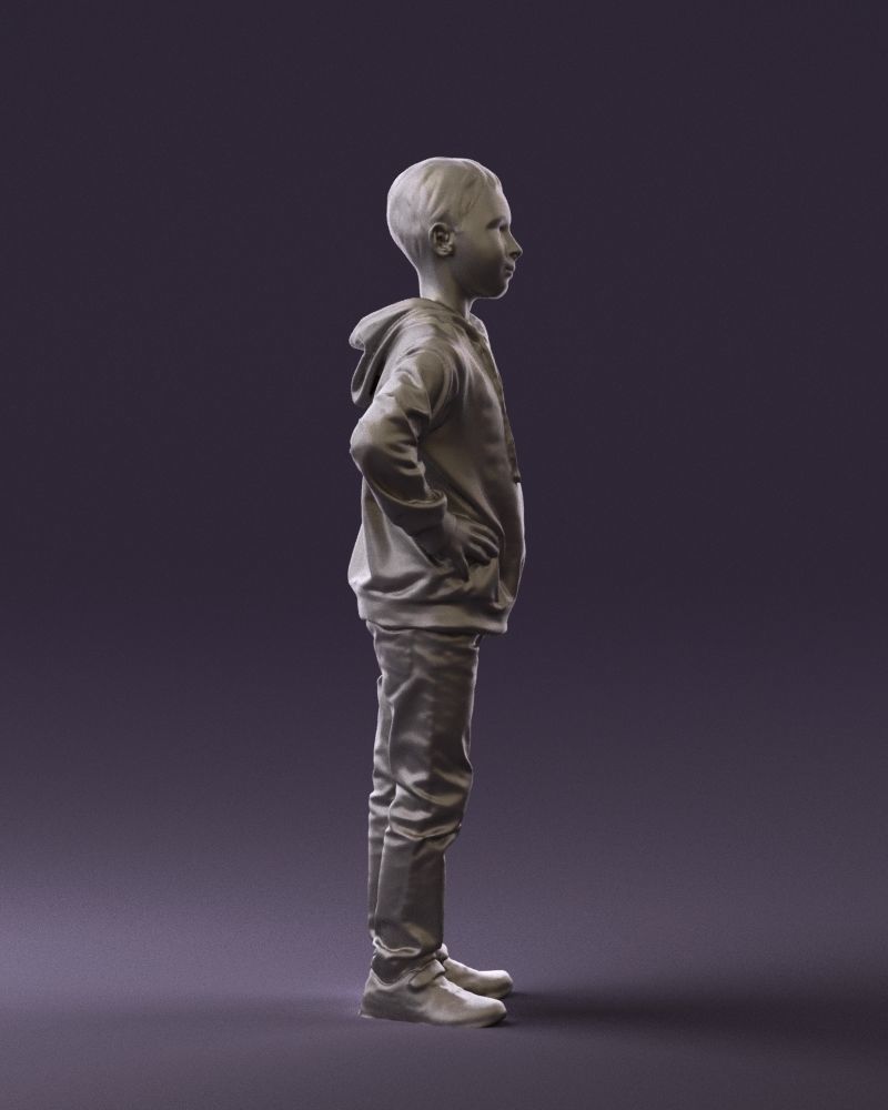 Boy in blue hoodie jeans 0440 3D Print Ready 3D print model_10