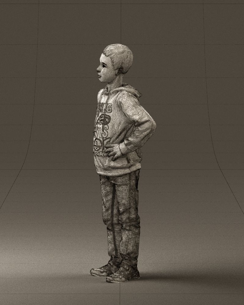 Boy in blue hoodie jeans 0440 3D Print Ready 3D print model_26