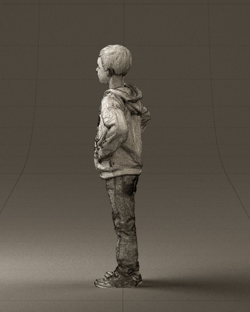 Boy in blue hoodie jeans 0440 3D Print Ready 3D print model_23