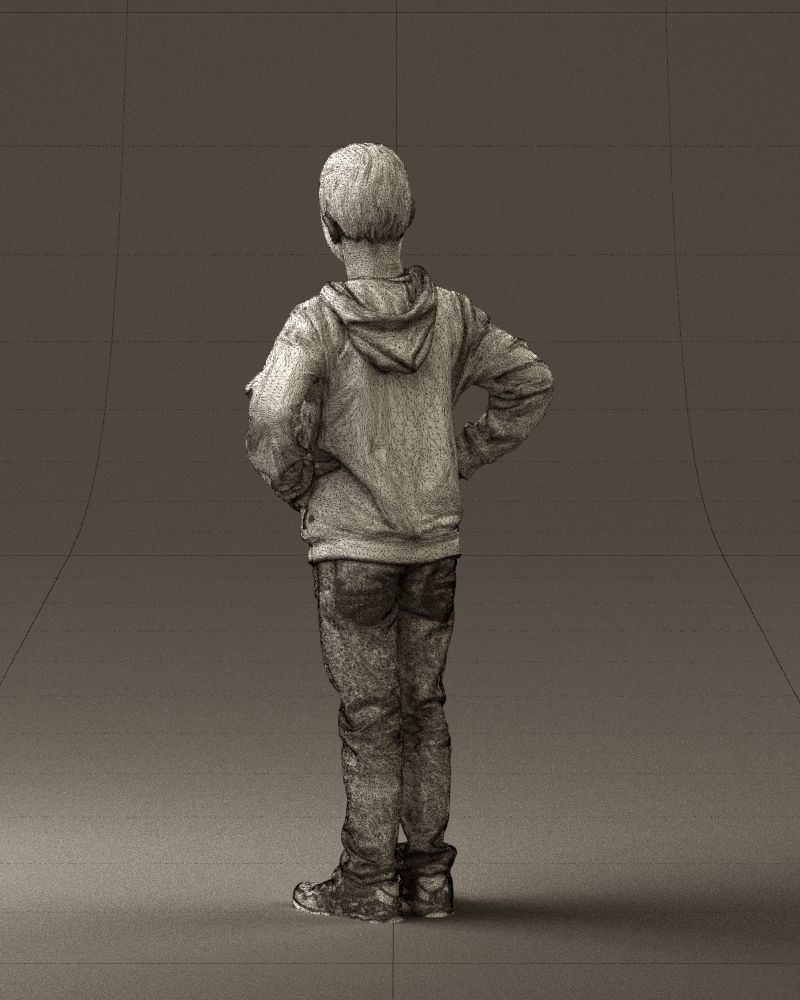 Boy in blue hoodie jeans 0440 3D Print Ready 3D print model_20