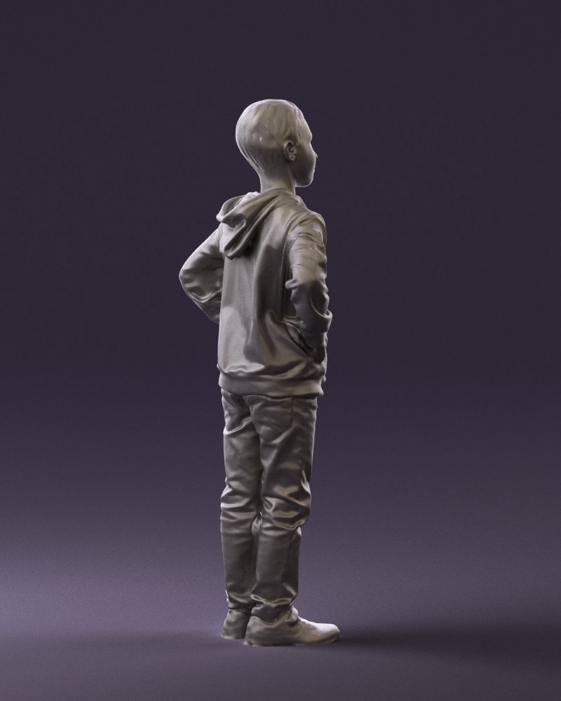 Boy in blue hoodie jeans 0440 3D Print Ready 3D print model_13