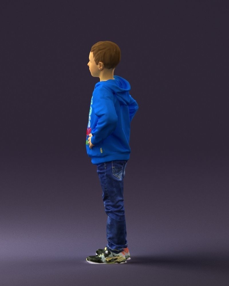 Boy in blue hoodie jeans 0440 3D Print Ready 3D print model_21