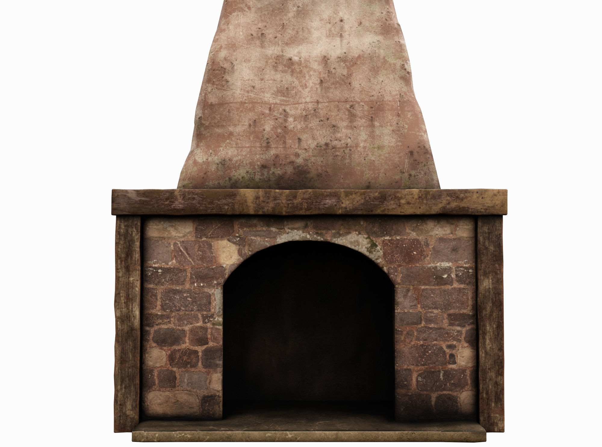 Medieval Fireplace Low-poly 3D model_1