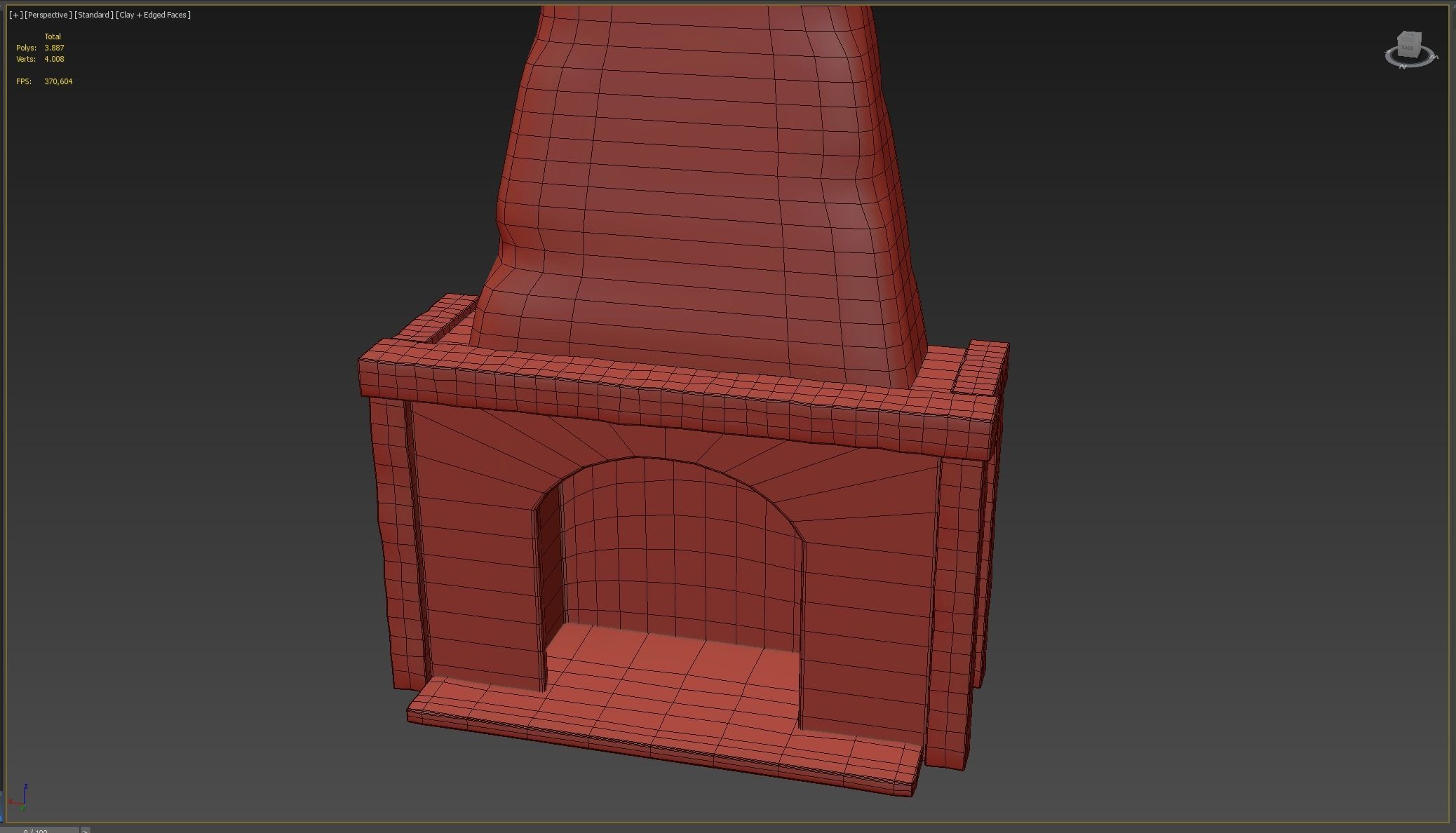 Medieval Fireplace Low-poly 3D model_5