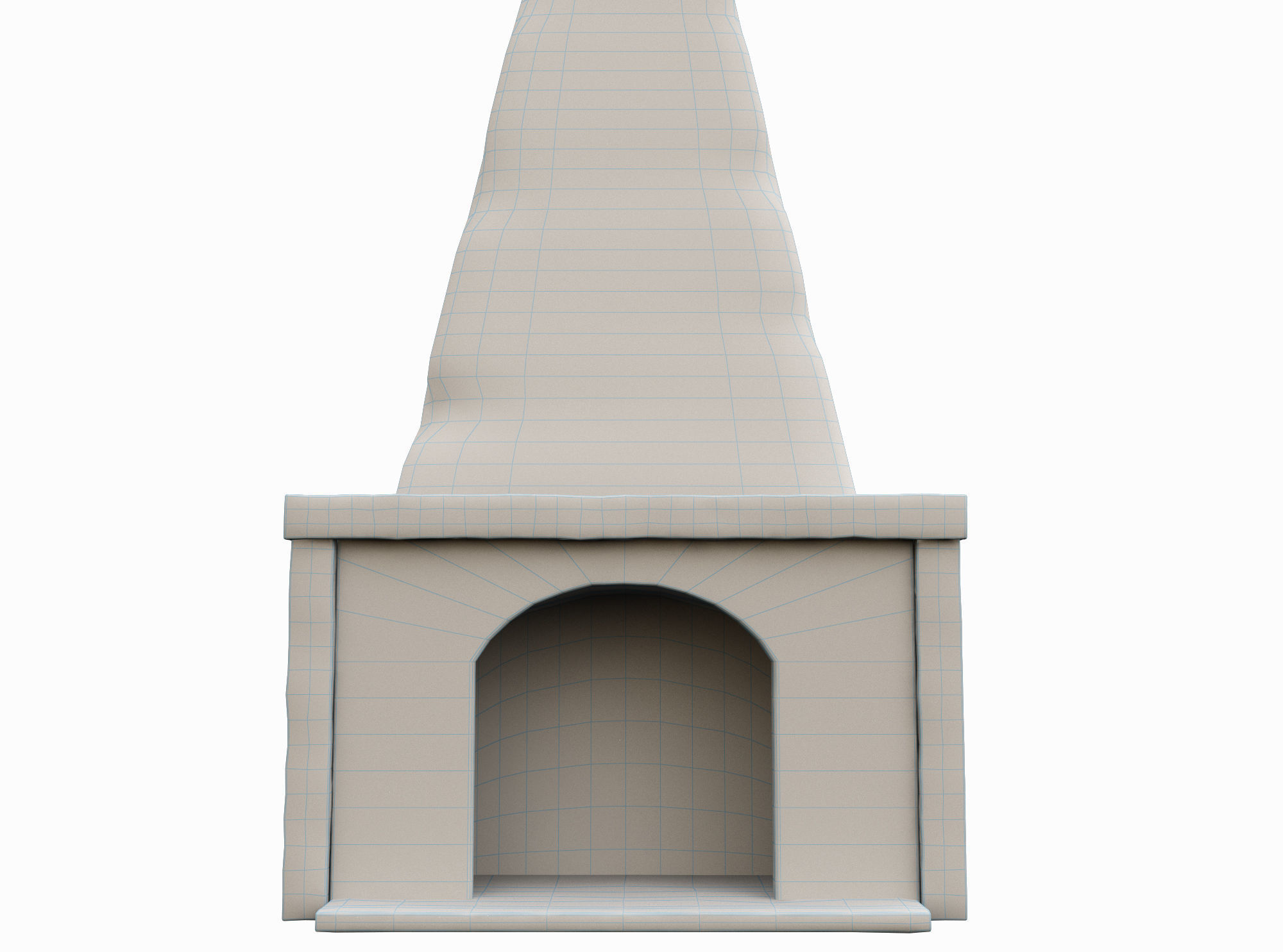 Medieval Fireplace Low-poly 3D model_4