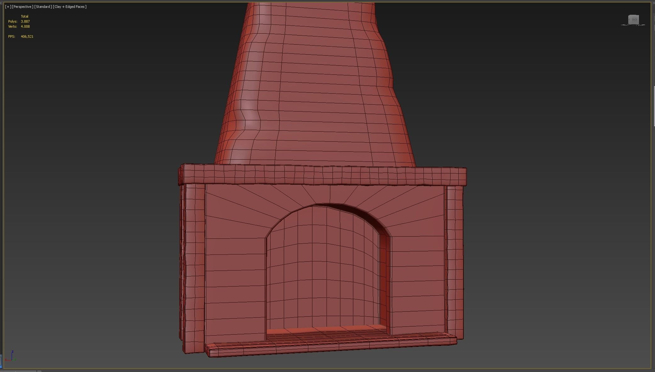 Medieval Fireplace Low-poly 3D model_6