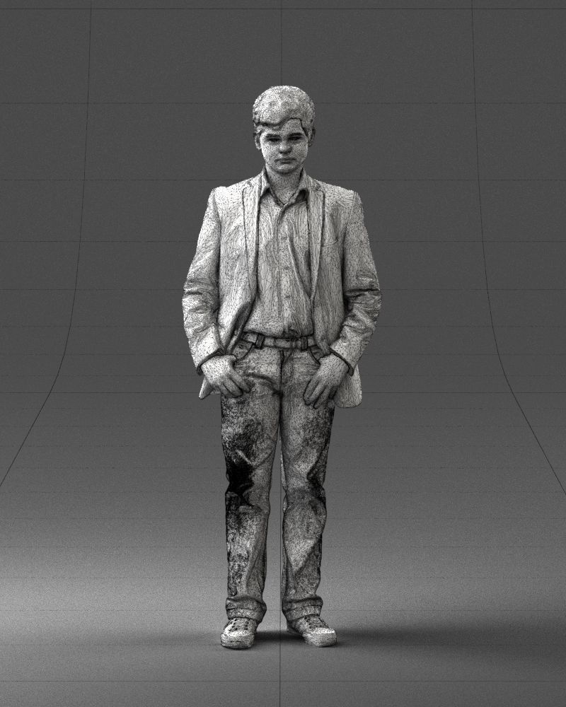 Boy in blue jacket 0080 3D Print Ready 3D print model_2