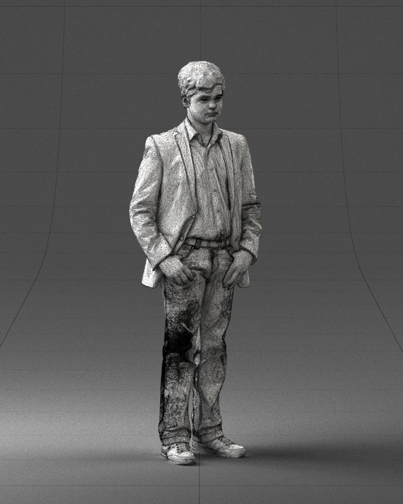 Boy in blue jacket 0080 3D Print Ready 3D print model_8
