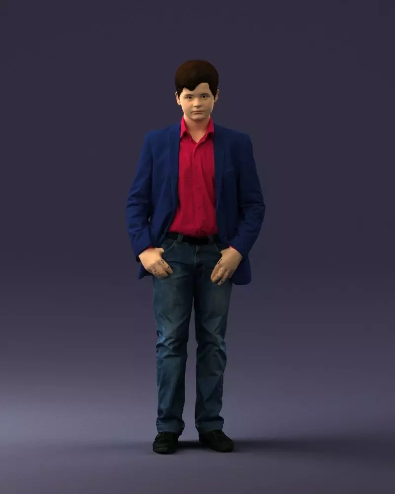 Boy in blue jacket 0080 3D Print Ready 3D print model_0