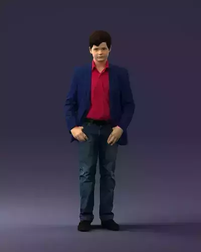 Boy in blue jacket 0080 3D Print Ready 3D print model