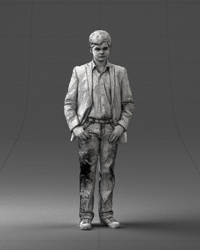Boy in blue jacket 0080 3D Print Ready 3D print model_5