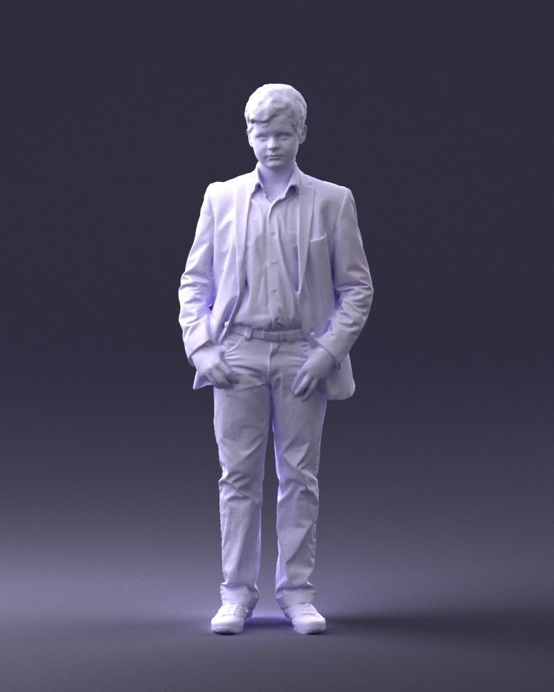Boy in blue jacket 0080 3D Print Ready 3D print model_34