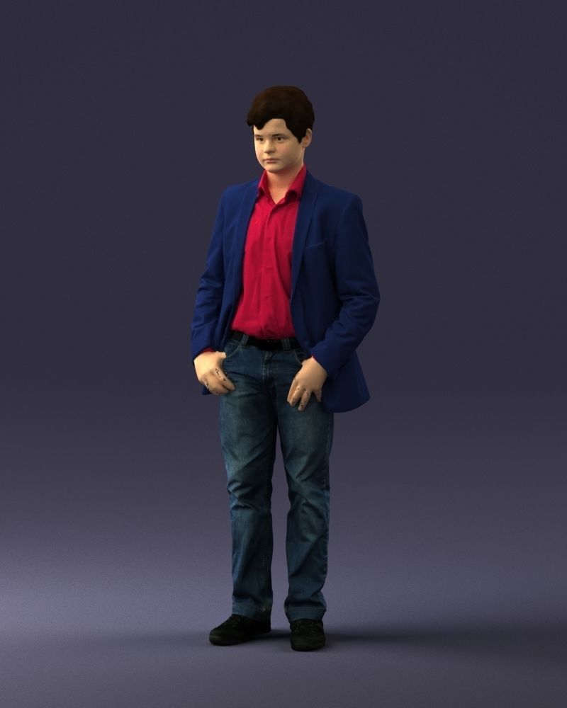 Boy in blue jacket 0080 3D Print Ready 3D print model_30