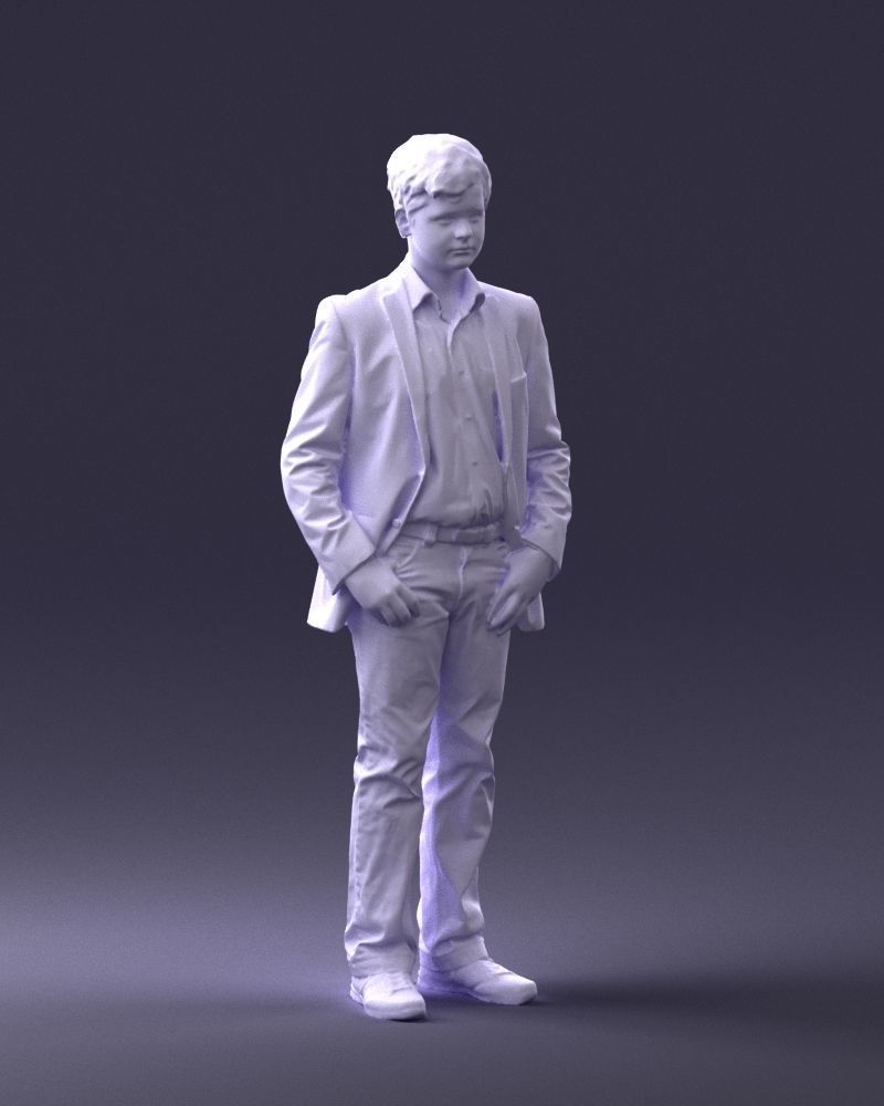 Boy in blue jacket 0080 3D Print Ready 3D print model_7