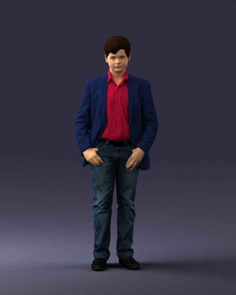 Boy in blue jacket 0080 3D Print Ready 3D print model_36