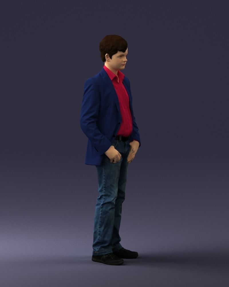 Boy in blue jacket 0080 3D Print Ready 3D print model_9