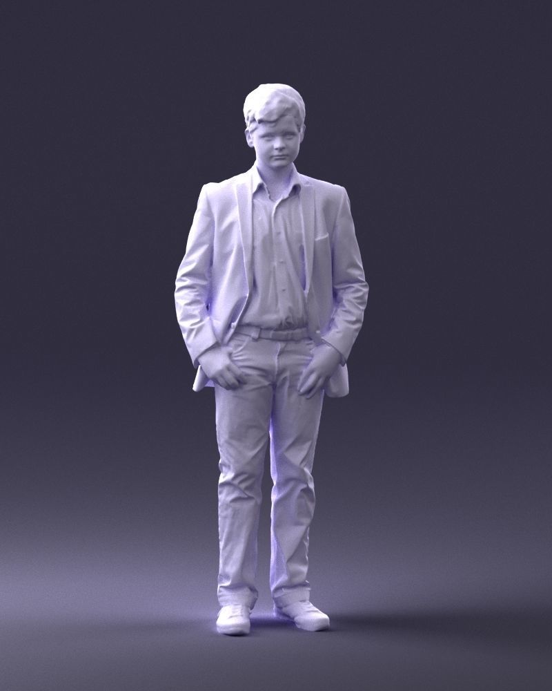Boy in blue jacket 0080 3D Print Ready 3D print model_4