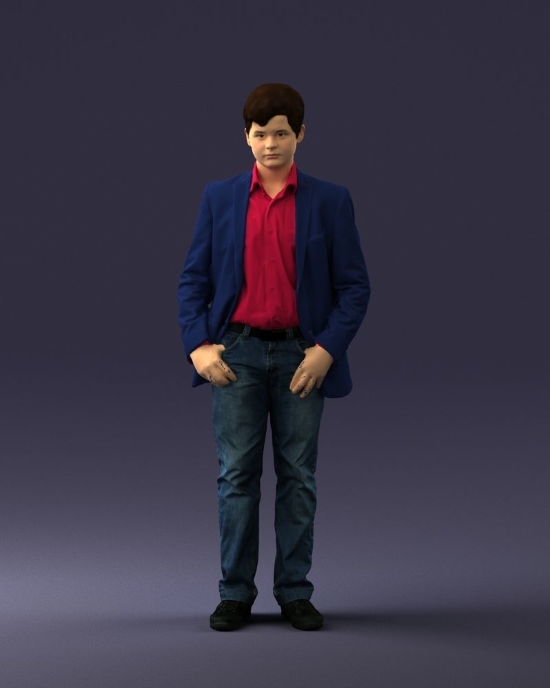 Boy in blue jacket 0080 3D Print Ready 3D print model_33