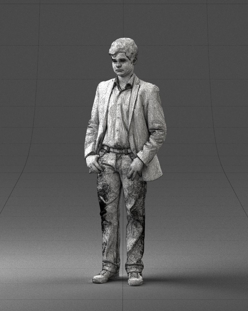 Boy in blue jacket 0080 3D Print Ready 3D print model_32