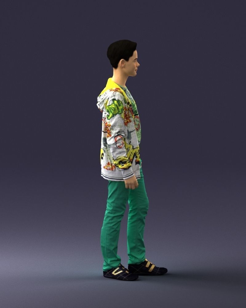 Boy in colorful clothes 0069 3D model_12