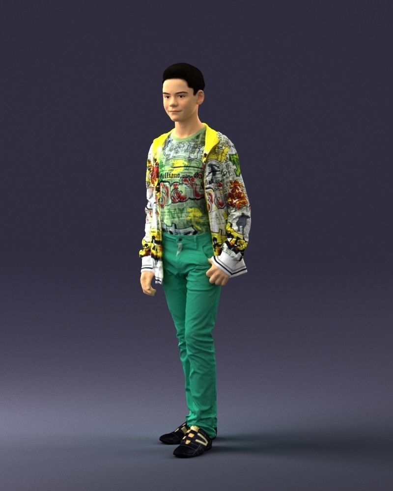 Boy in colorful clothes 0069 3D model_30
